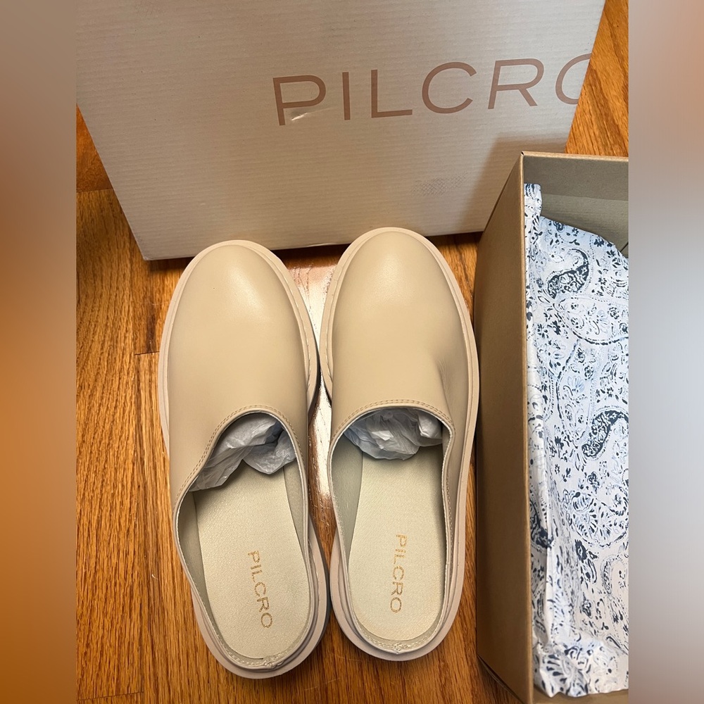 Anthropologie Cream Platform Mule Clogs - Picture 6 of 8